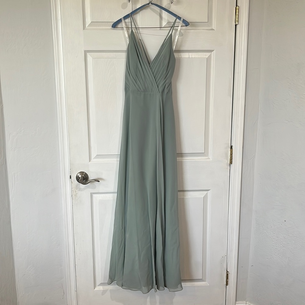 Spaghetti strap bridesmaid dress
